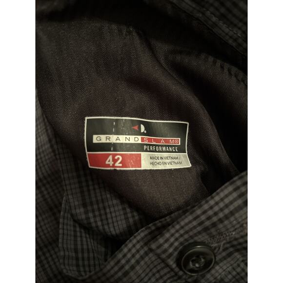 Grand Slam Men's Performance Flat Front Gray Black Check Golf Shorts 42‎ - Picture 9 of 9